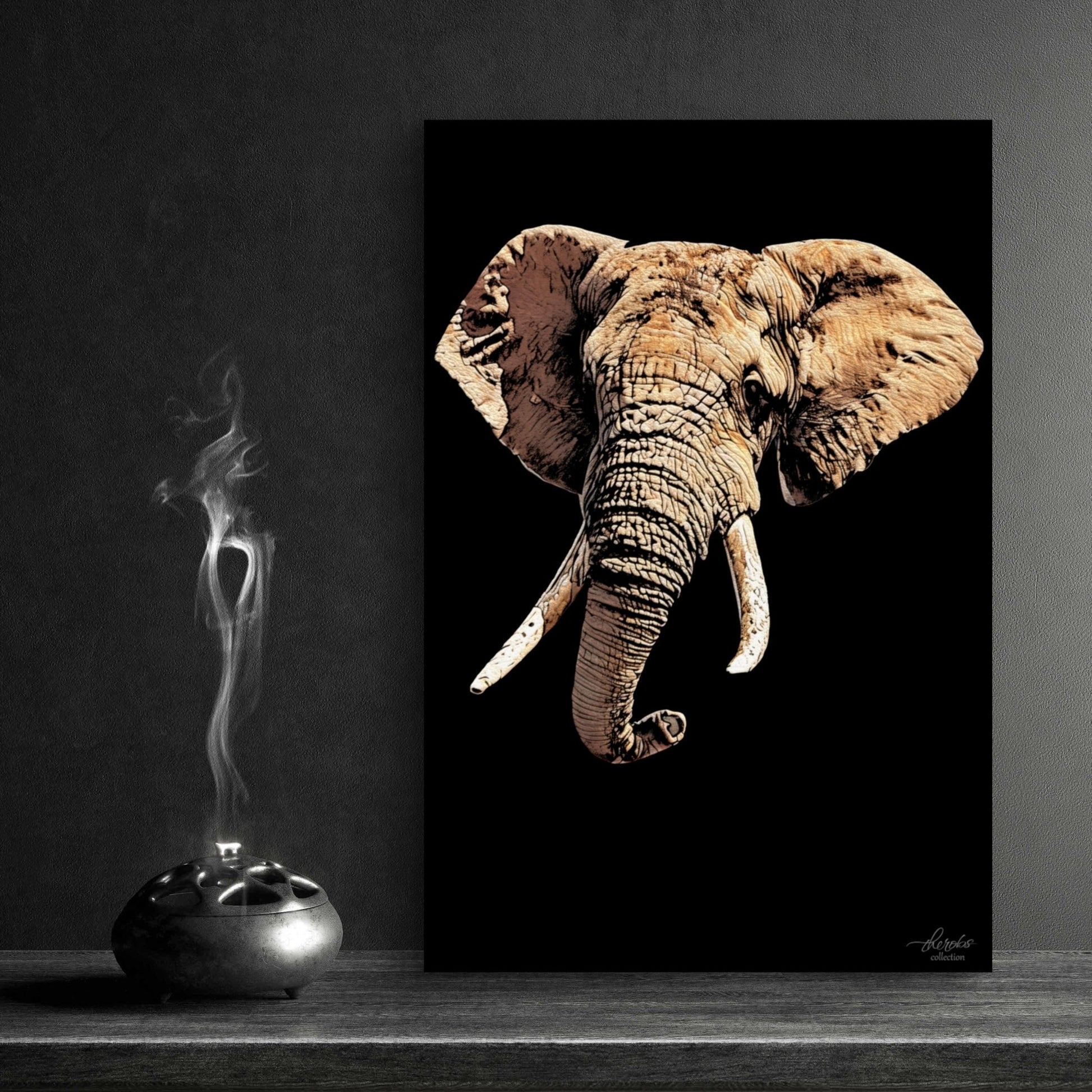 Elephant Indoor & Outdoor HD Black Silk Poster - HD Printing