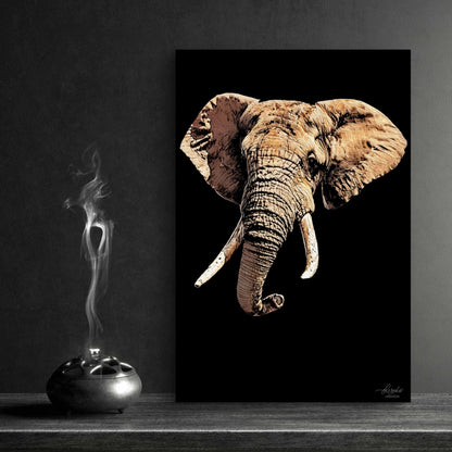 Elephant Indoor & Outdoor HD Black Silk Poster - HD Printing