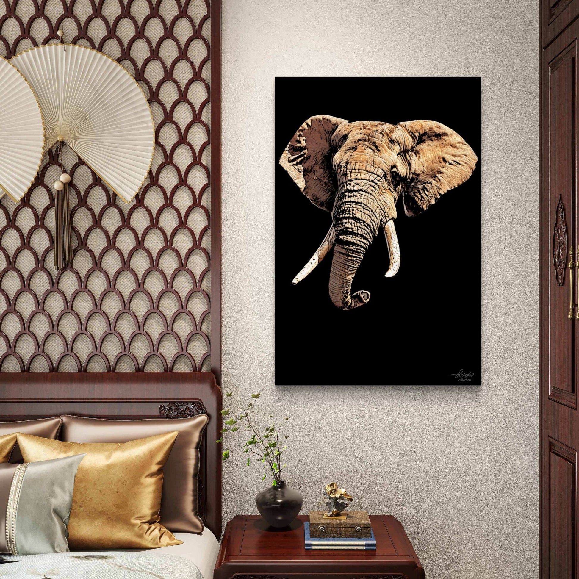 Elephant Indoor & Outdoor HD Black Silk Poster - HD Printing
