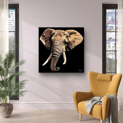 Elephant Indoor & Outdoor HD Black Silk Poster - HD Printing
