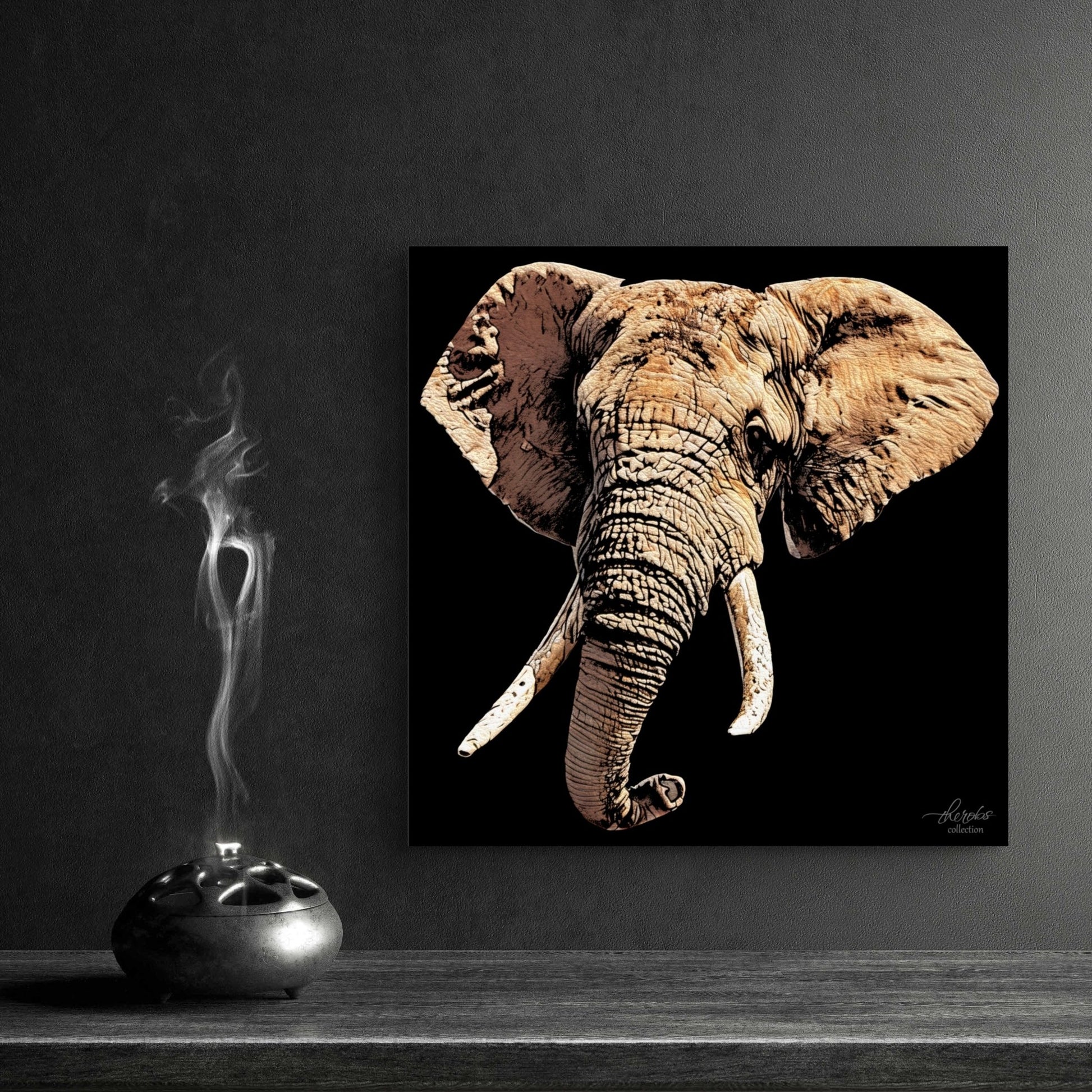 Elephant Indoor & Outdoor HD Black Silk Poster - HD Printing