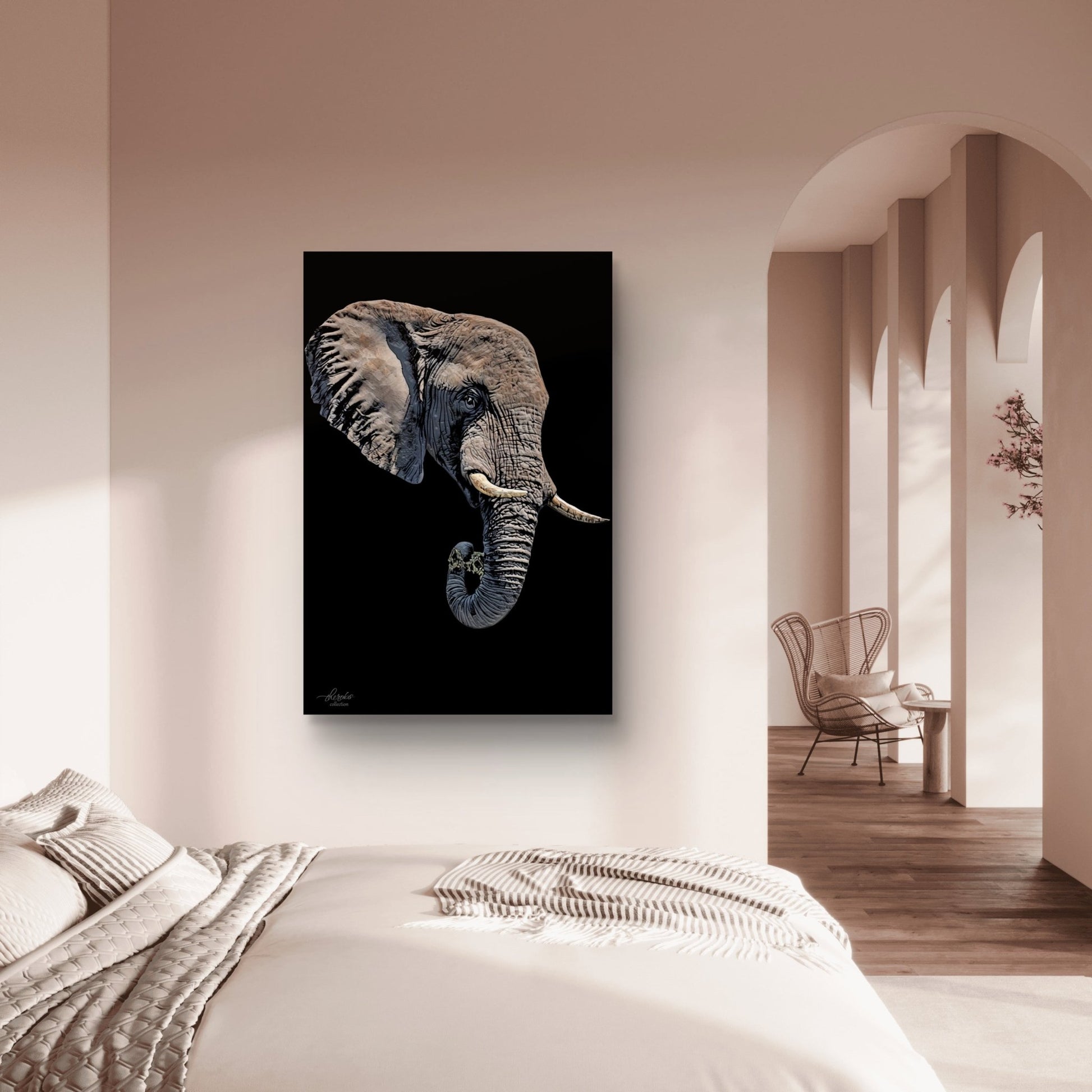 Elephant Indoor & Outdoor HD Black Silk Poster II - HD Printing
