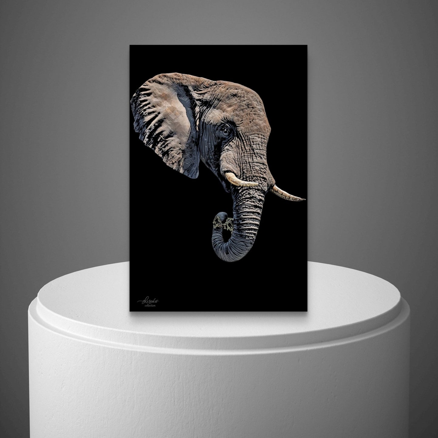 Elephant Indoor & Outdoor HD Black Silk Poster II - HD Printing