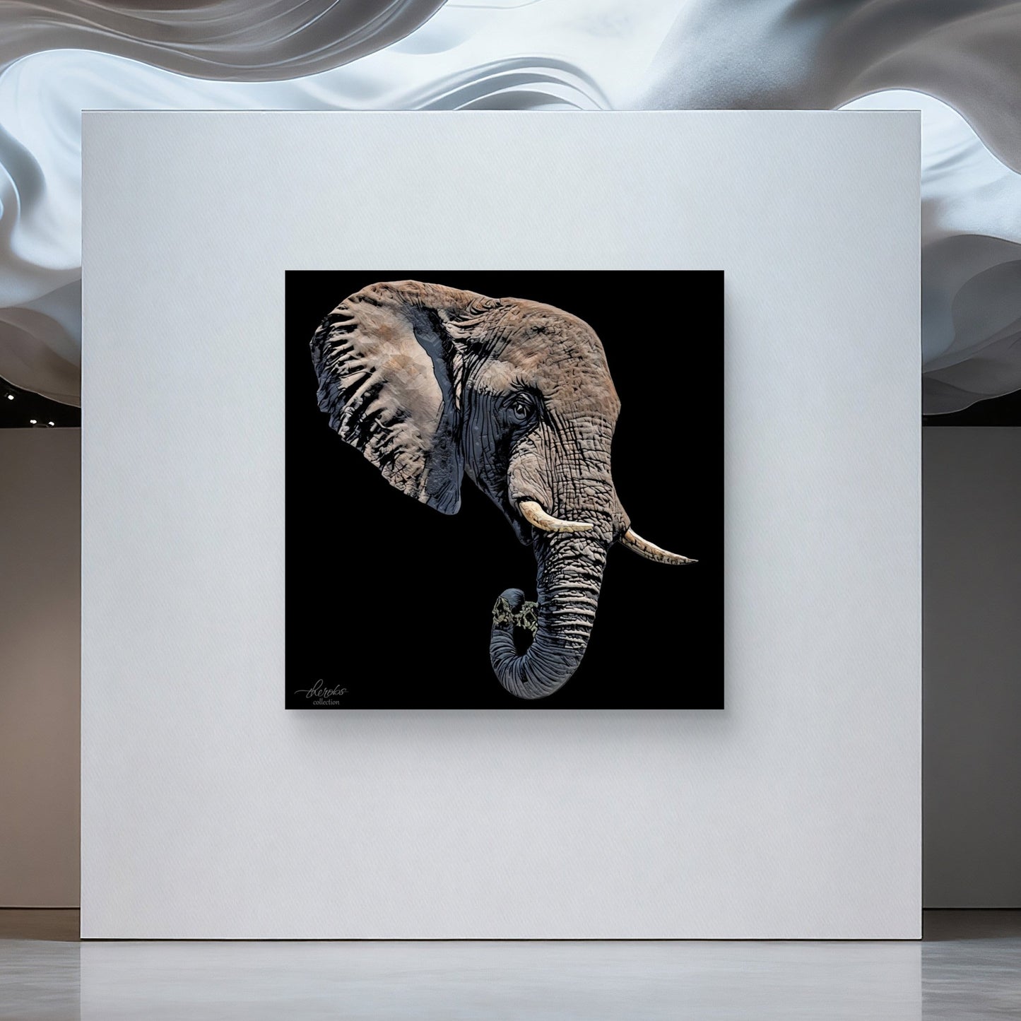 Elephant Indoor & Outdoor HD Black Silk Poster II - HD Printing