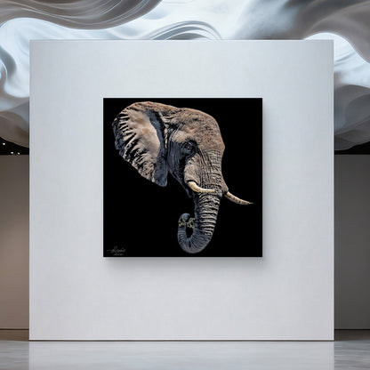 Elephant Indoor & Outdoor HD Black Silk Poster II - HD Printing