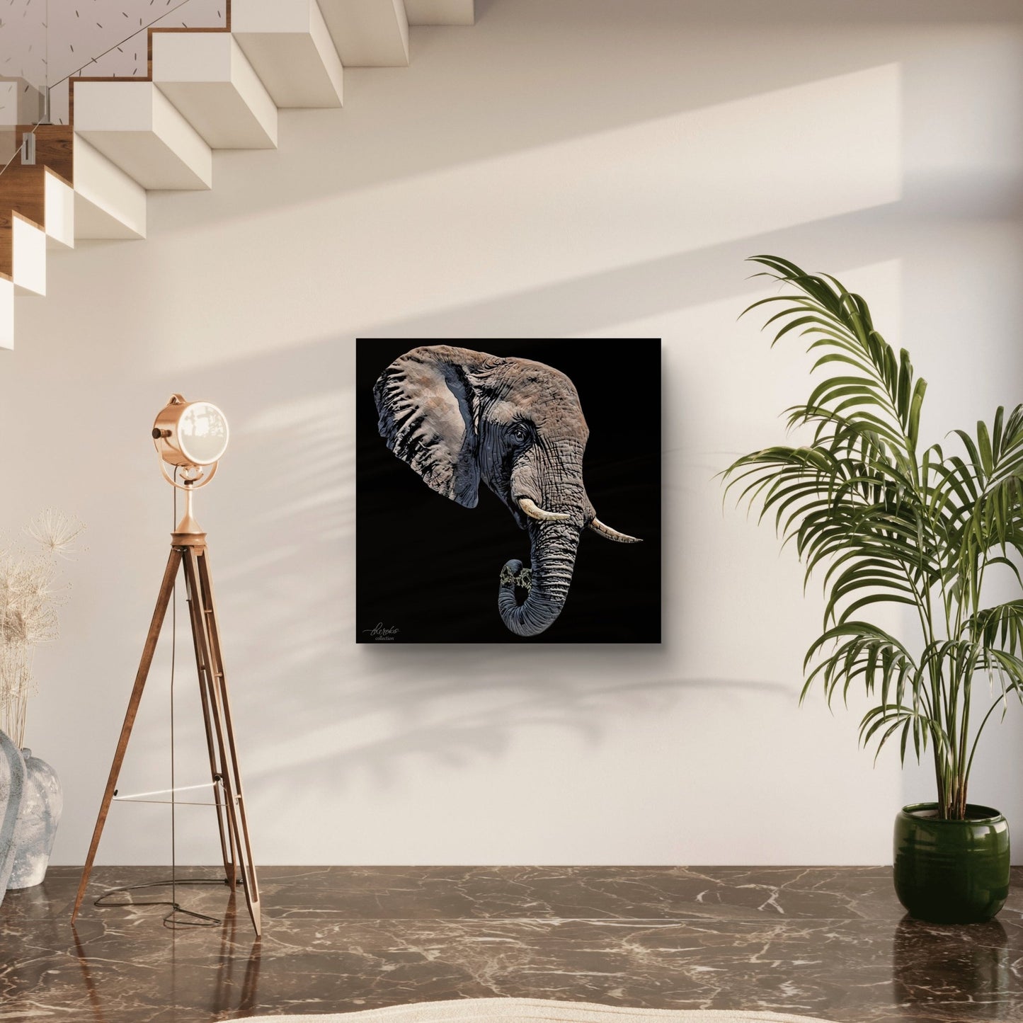 Elephant Indoor & Outdoor HD Black Silk Poster II - HD Printing