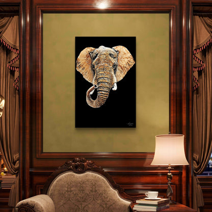 Elephant Indoor & Outdoor HD Black Silk Poster III - HD Printing