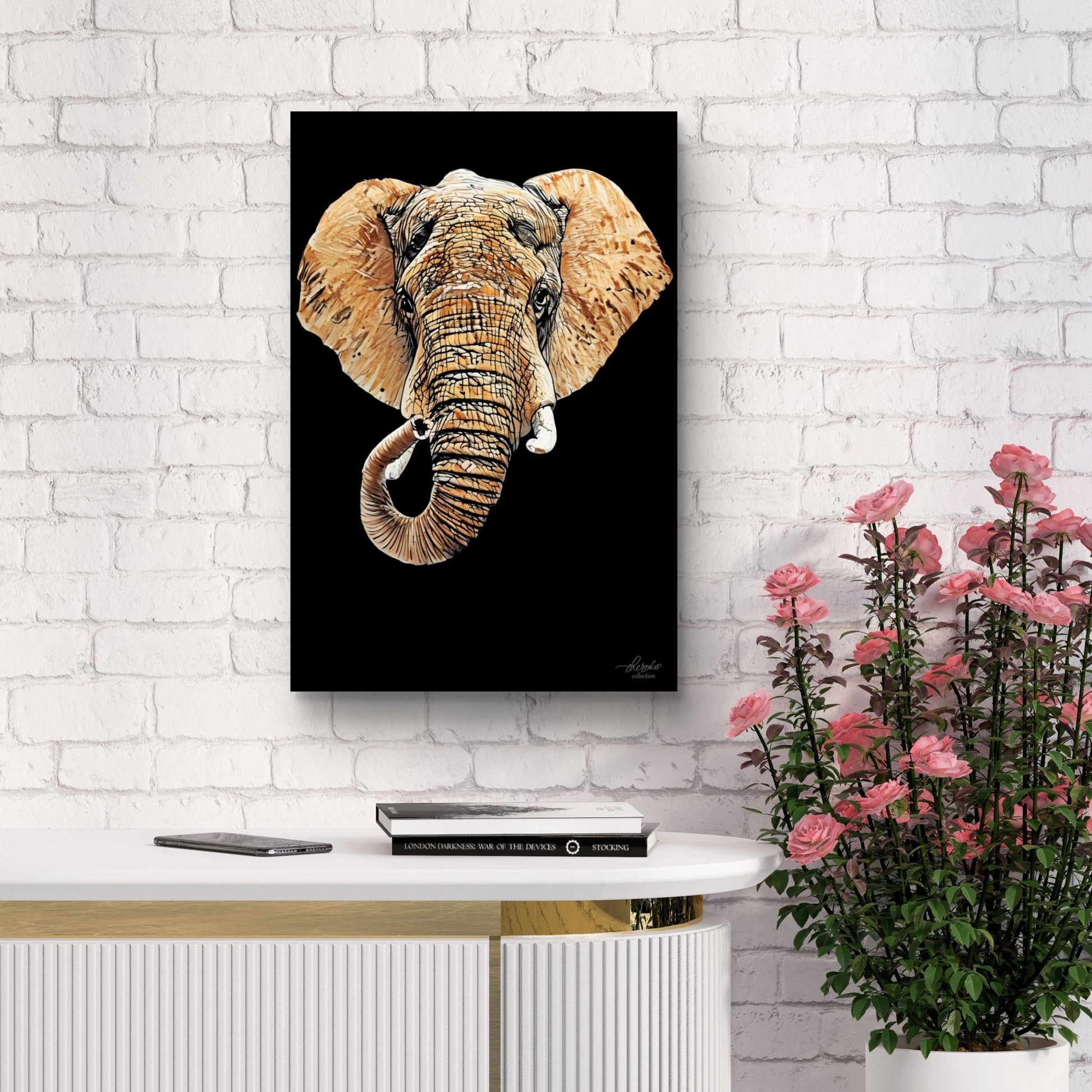 Elephant Indoor & Outdoor HD Black Silk Poster III - HD Printing
