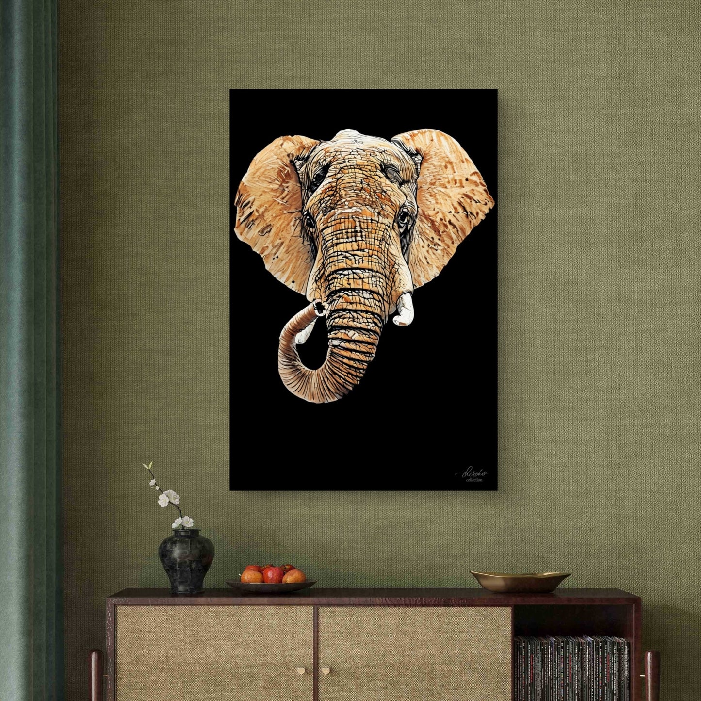 Elephant Indoor & Outdoor HD Black Silk Poster III - HD Printing
