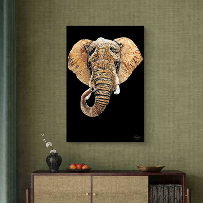 Elephant Indoor & Outdoor HD Black Silk Poster III - HD Printing