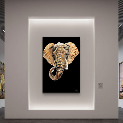 Elephant Indoor & Outdoor HD Black Silk Poster III - HD Printing