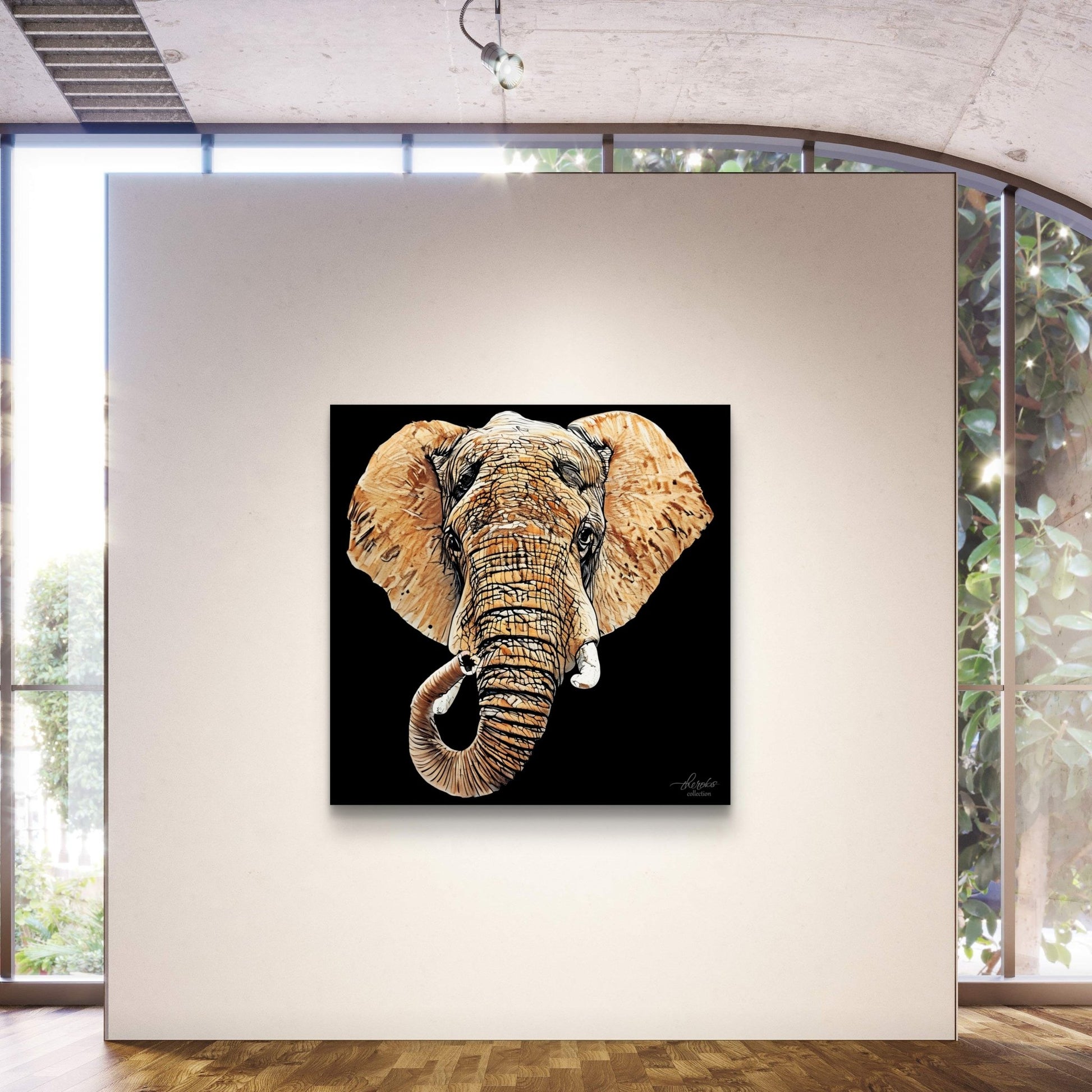 Elephant Indoor & Outdoor HD Black Silk Poster III - HD Printing