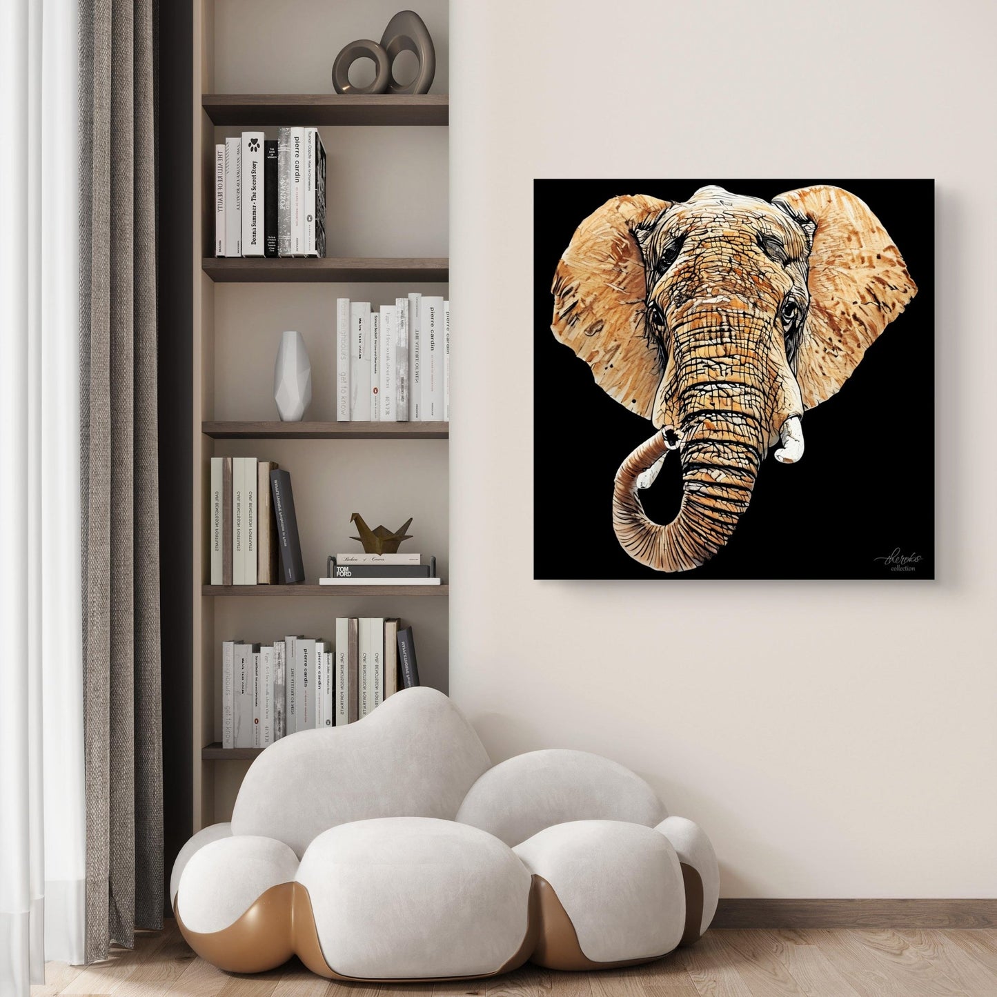 Elephant Indoor & Outdoor HD Black Silk Poster III - HD Printing