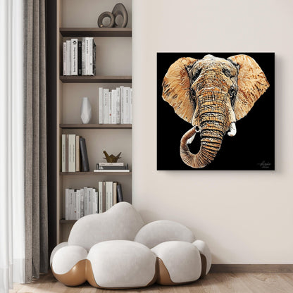 Elephant Indoor & Outdoor HD Black Silk Poster III - HD Printing