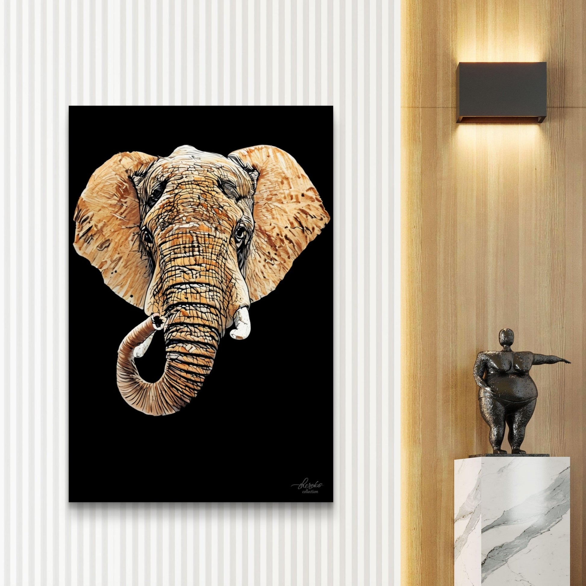 Elephant Indoor & Outdoor HD Black Silk Poster III - HD Printing