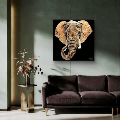 Elephant Indoor & Outdoor HD Black Silk Poster III - HD Printing