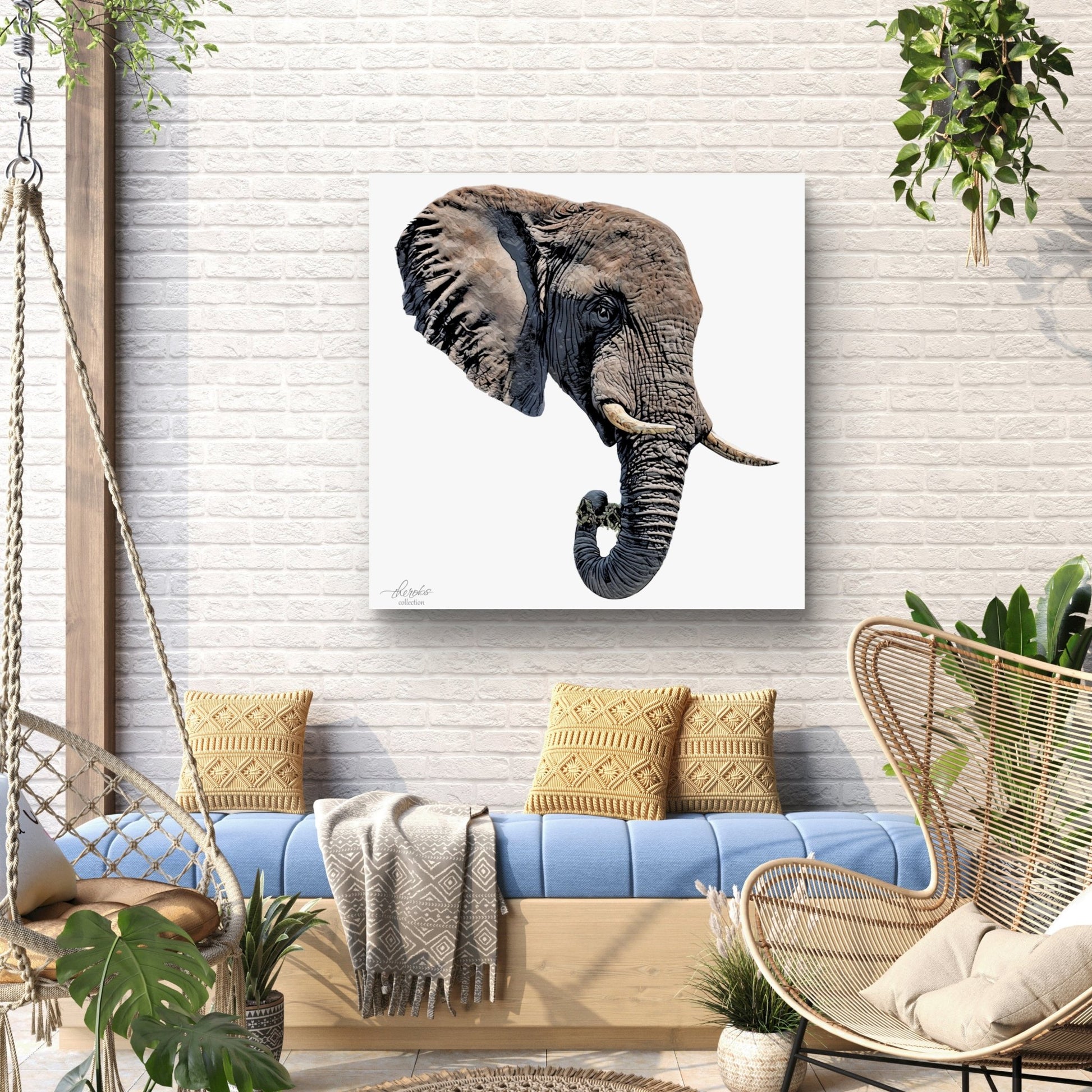 Elephant Indoor & Outdoor HD Silk Poster II - HD Printing