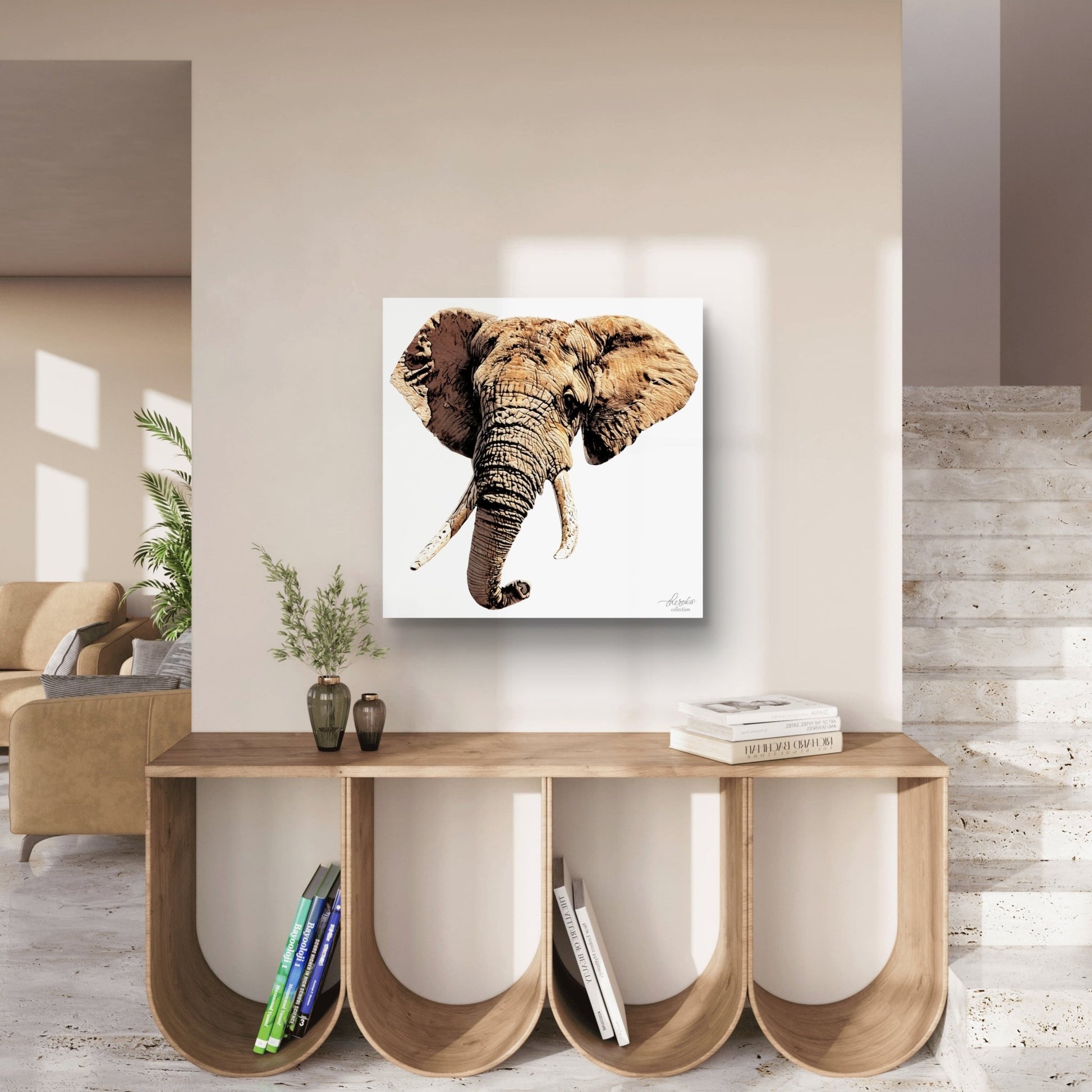 Elephant Satin Stretched Canvas Print - HD Printing
