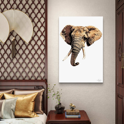 Elephant Satin Stretched Canvas Print - HD Printing