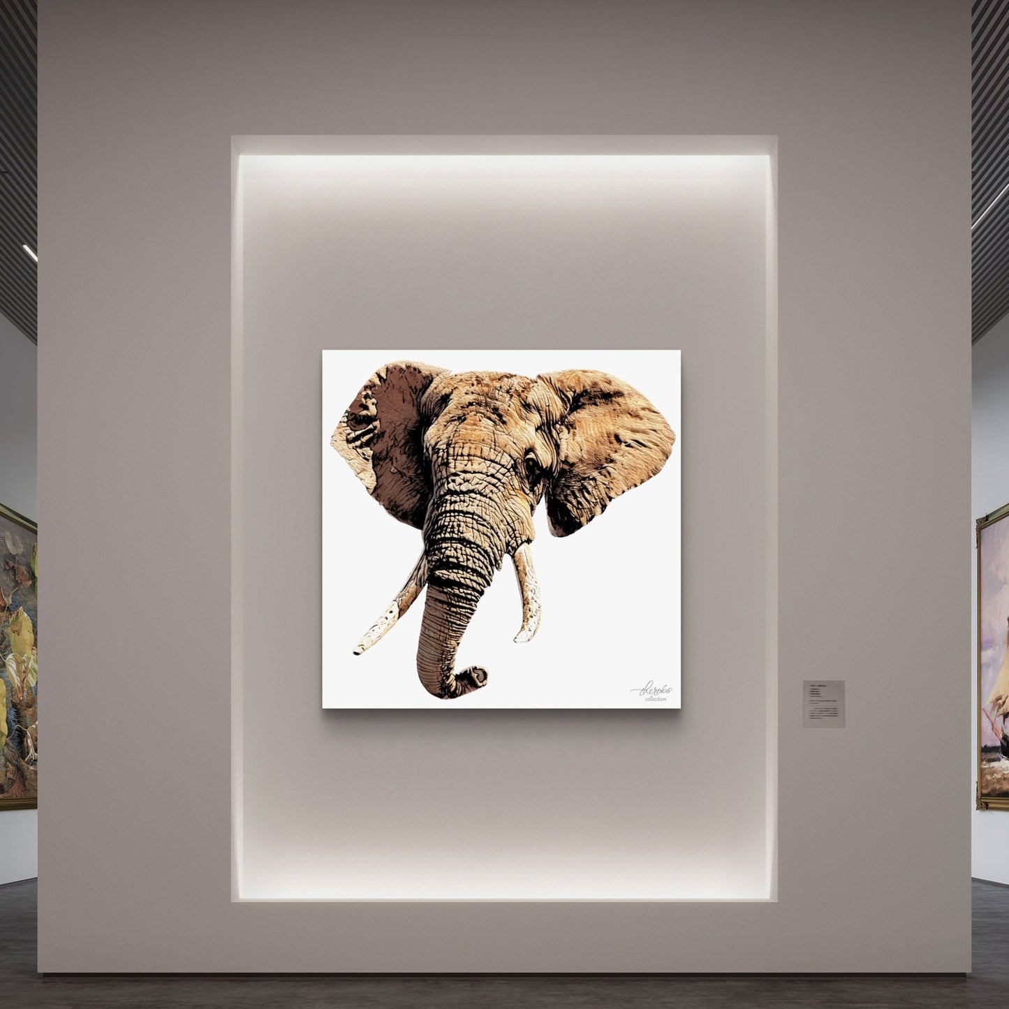 Elephant Satin Stretched Canvas Print - HD Printing