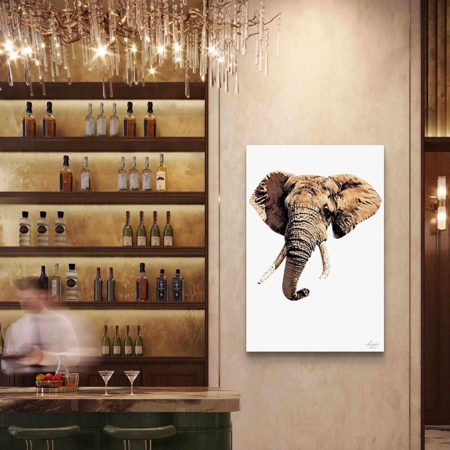 Elephant Satin Stretched Canvas Print - HD Printing