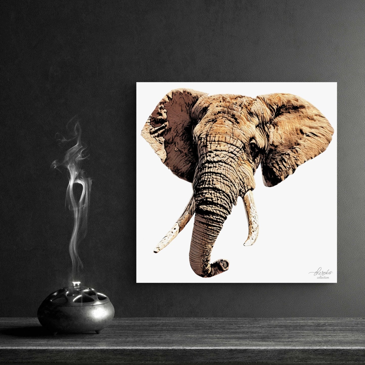 Elephant Satin Stretched Canvas Print - HD Printing