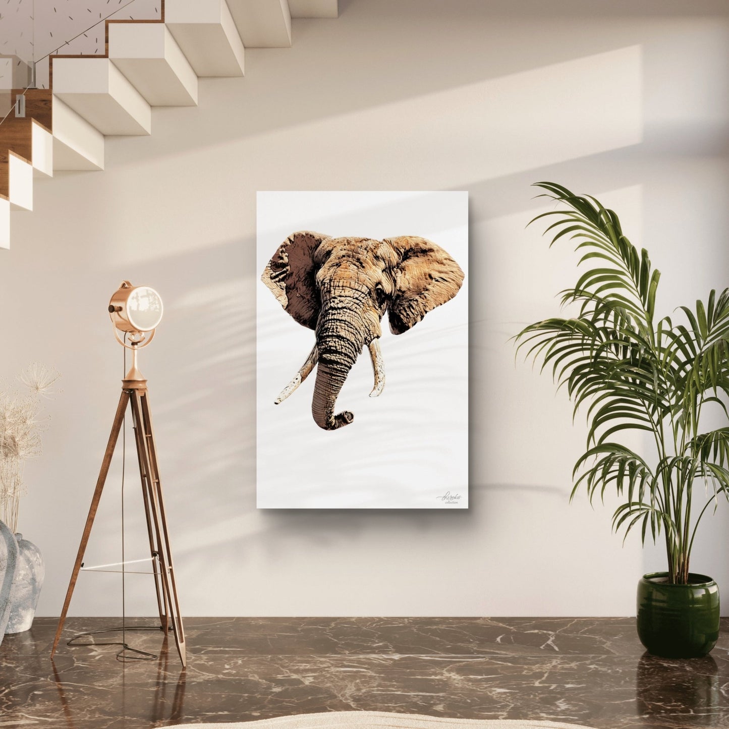 Elephant Satin Stretched Canvas Print - HD Printing