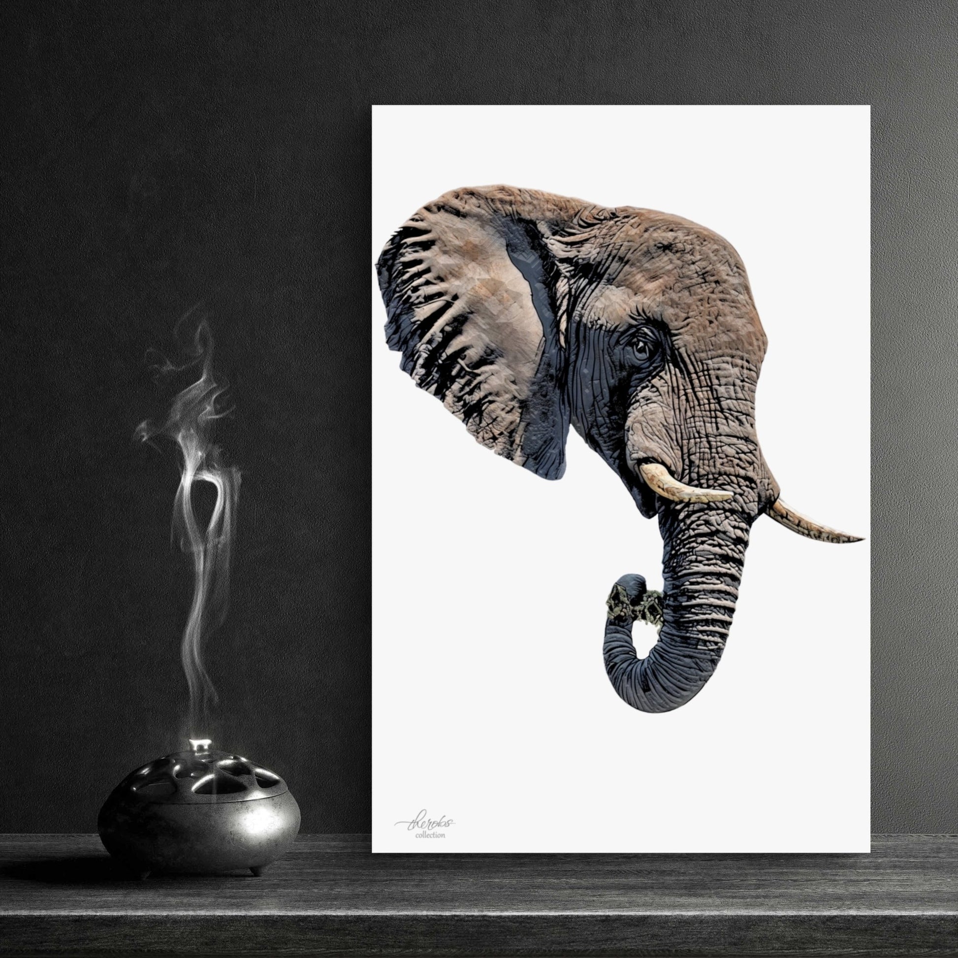 Elephant Satin Stretched Canvas Print II - HD Printing