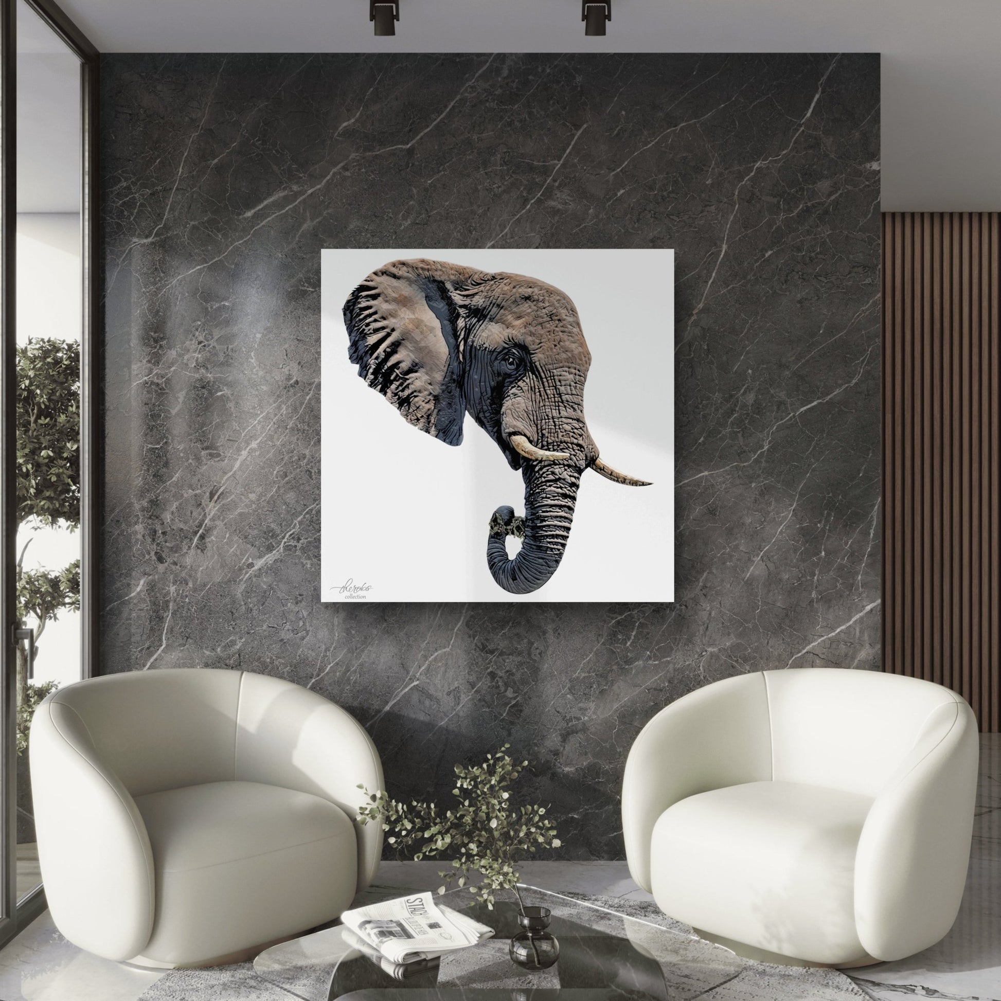 Elephant Satin Stretched Canvas Print II - HD Printing