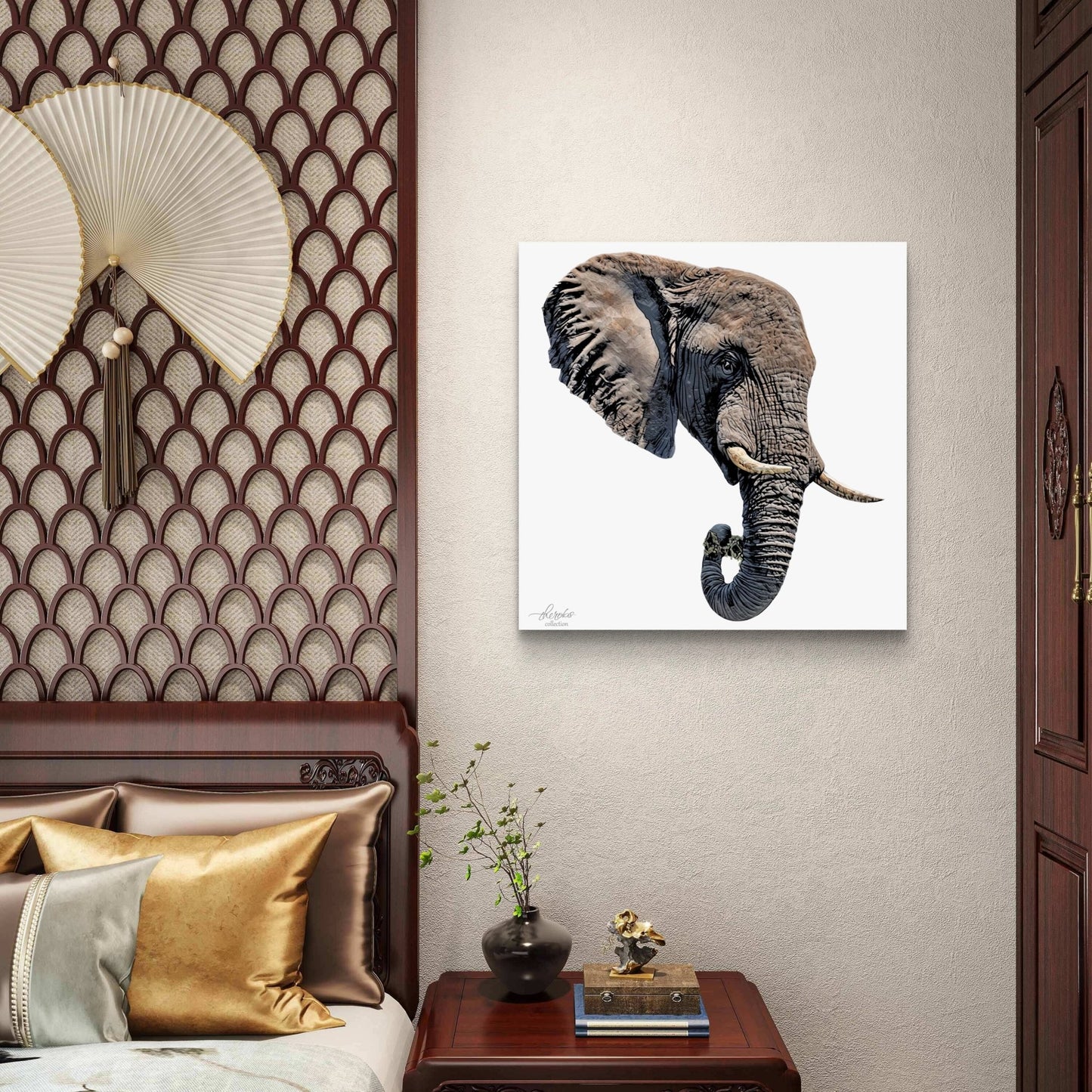 Elephant Satin Stretched Canvas Print II - HD Printing