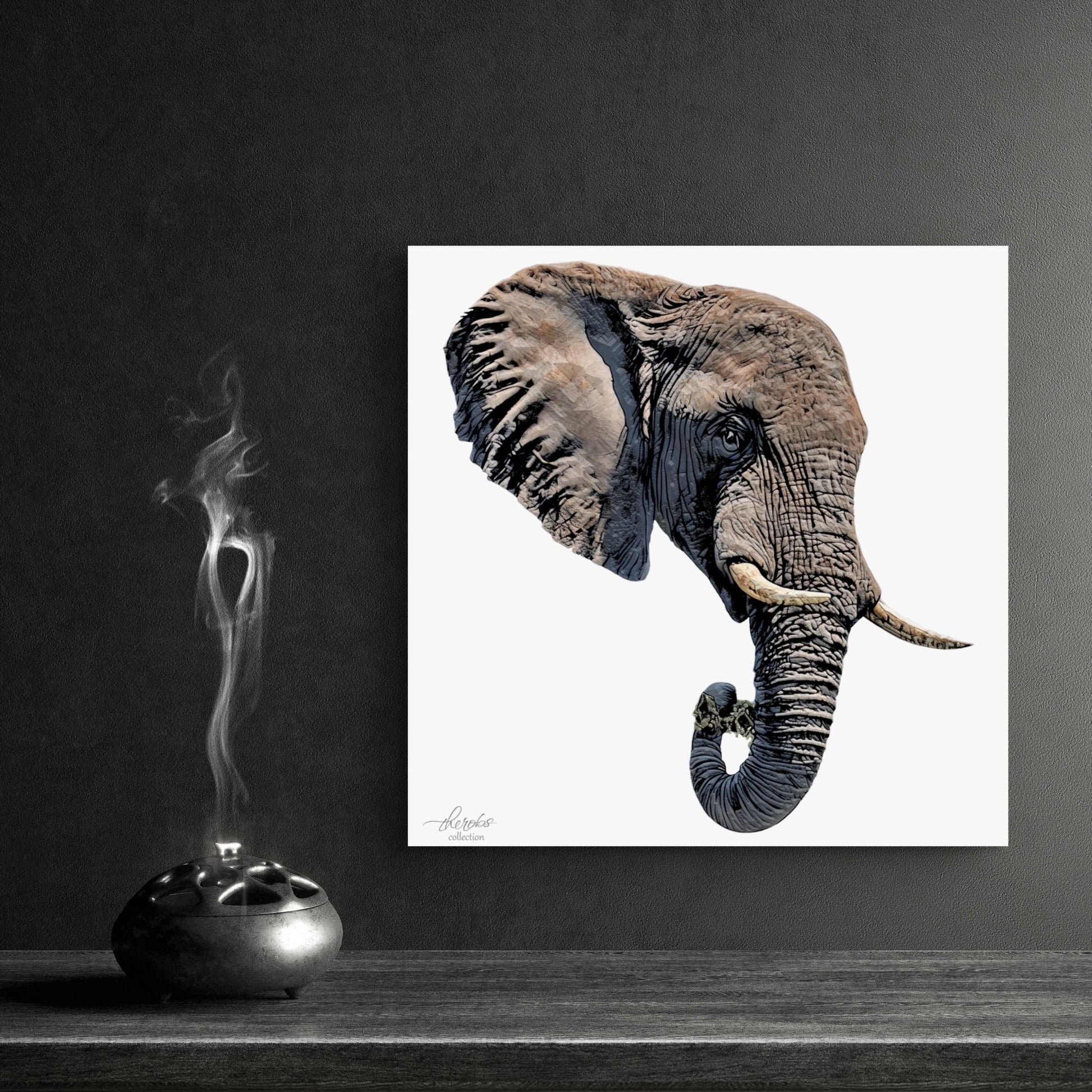Elephant Satin Stretched Canvas Print II - HD Printing