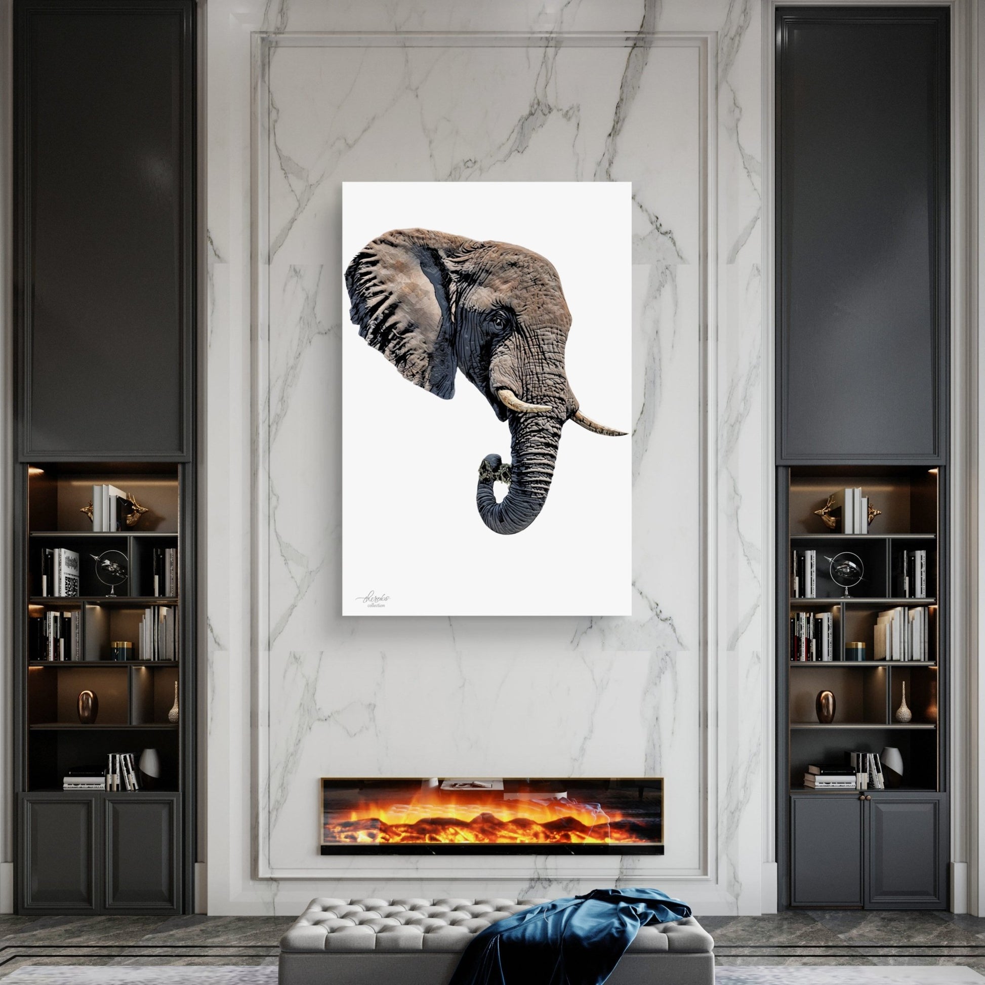 Elephant Satin Stretched Canvas Print II - HD Printing