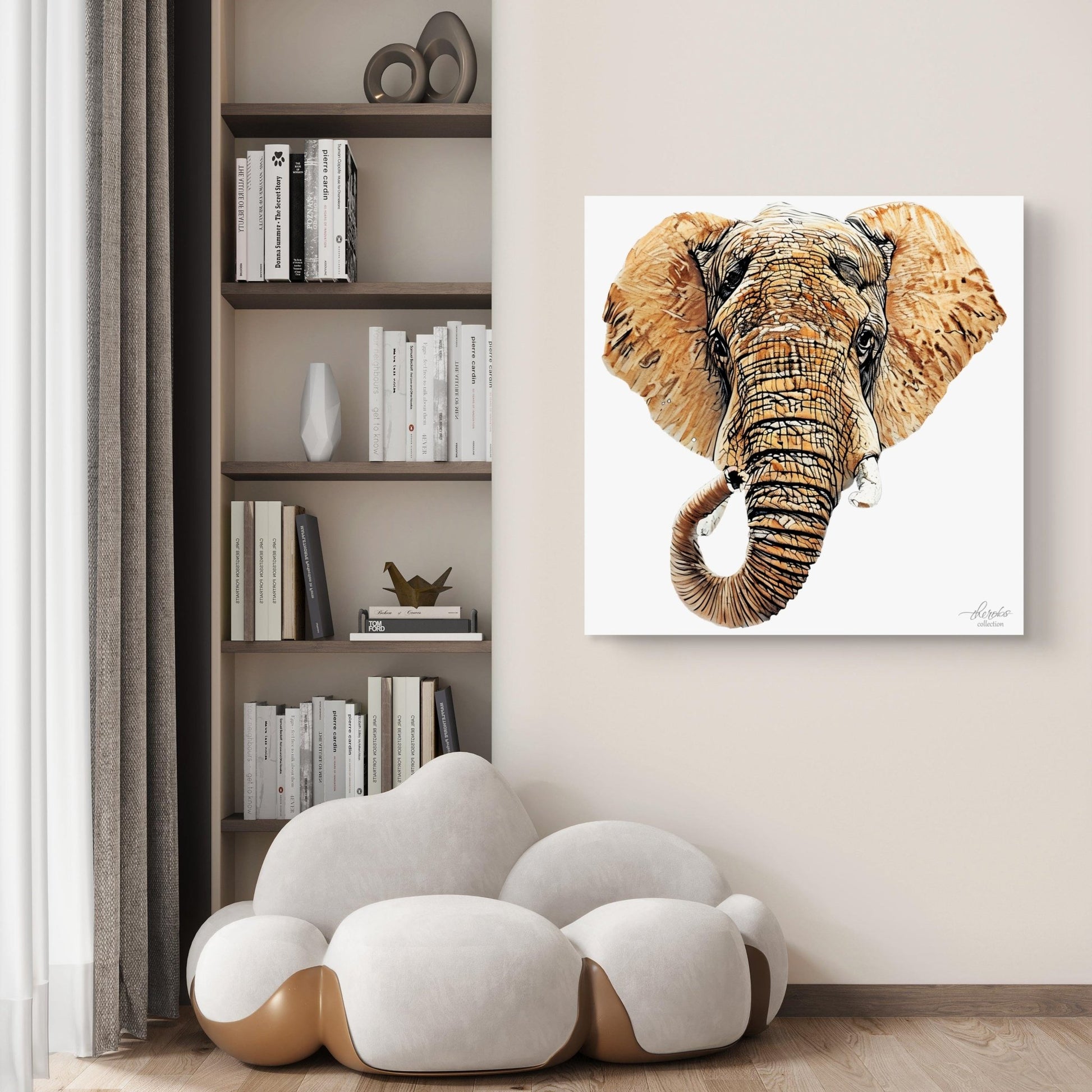 Elephant Satin Stretched Canvas Print III - HD Printing