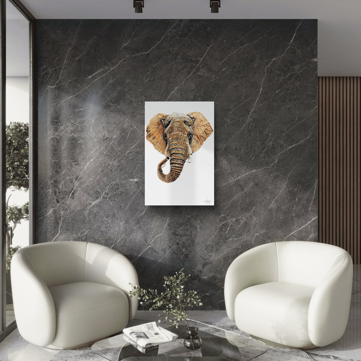 Elephant Satin Stretched Canvas Print III - HD Printing