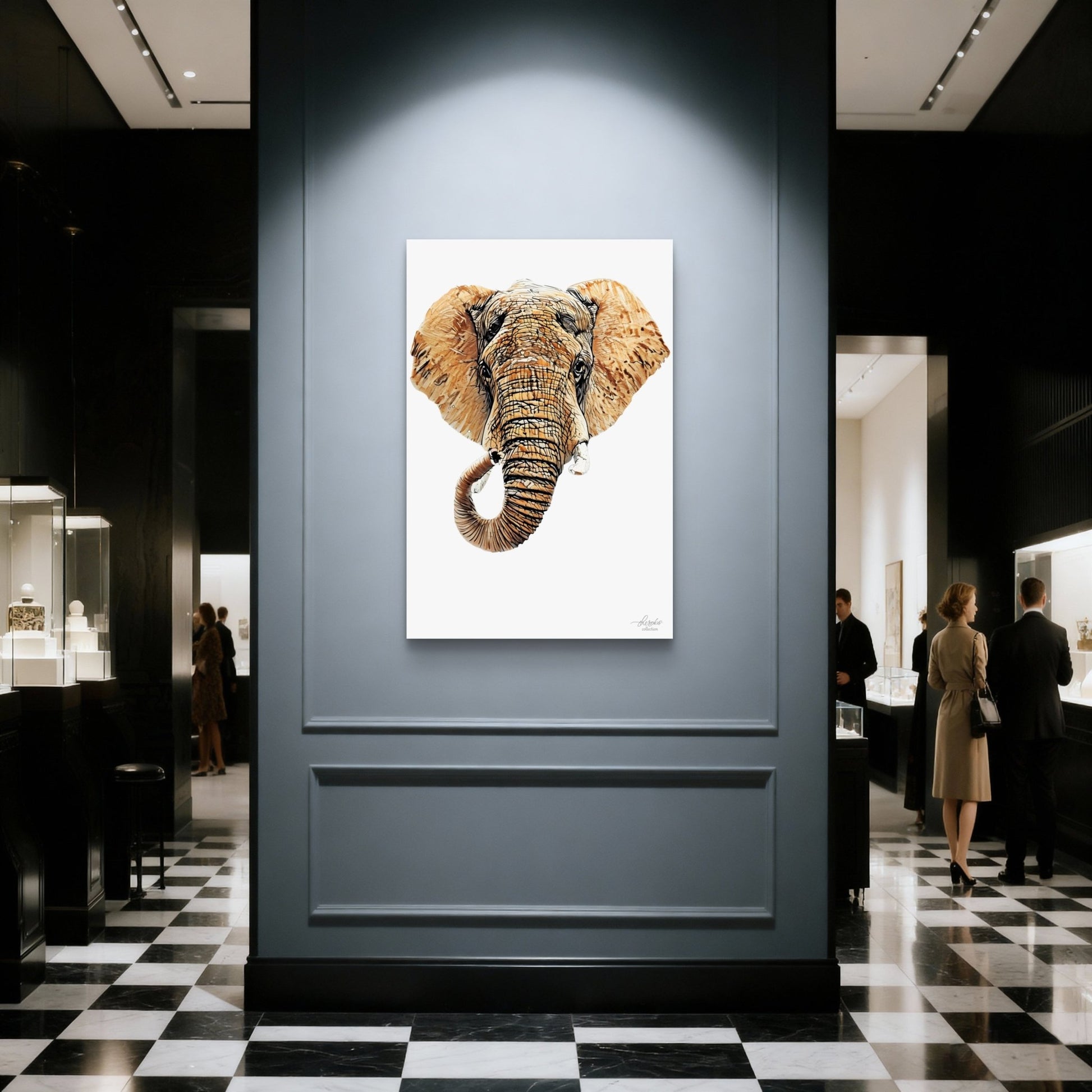 Elephant Satin Stretched Canvas Print III - HD Printing