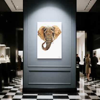 Elephant Satin Stretched Canvas Print III - HD Printing