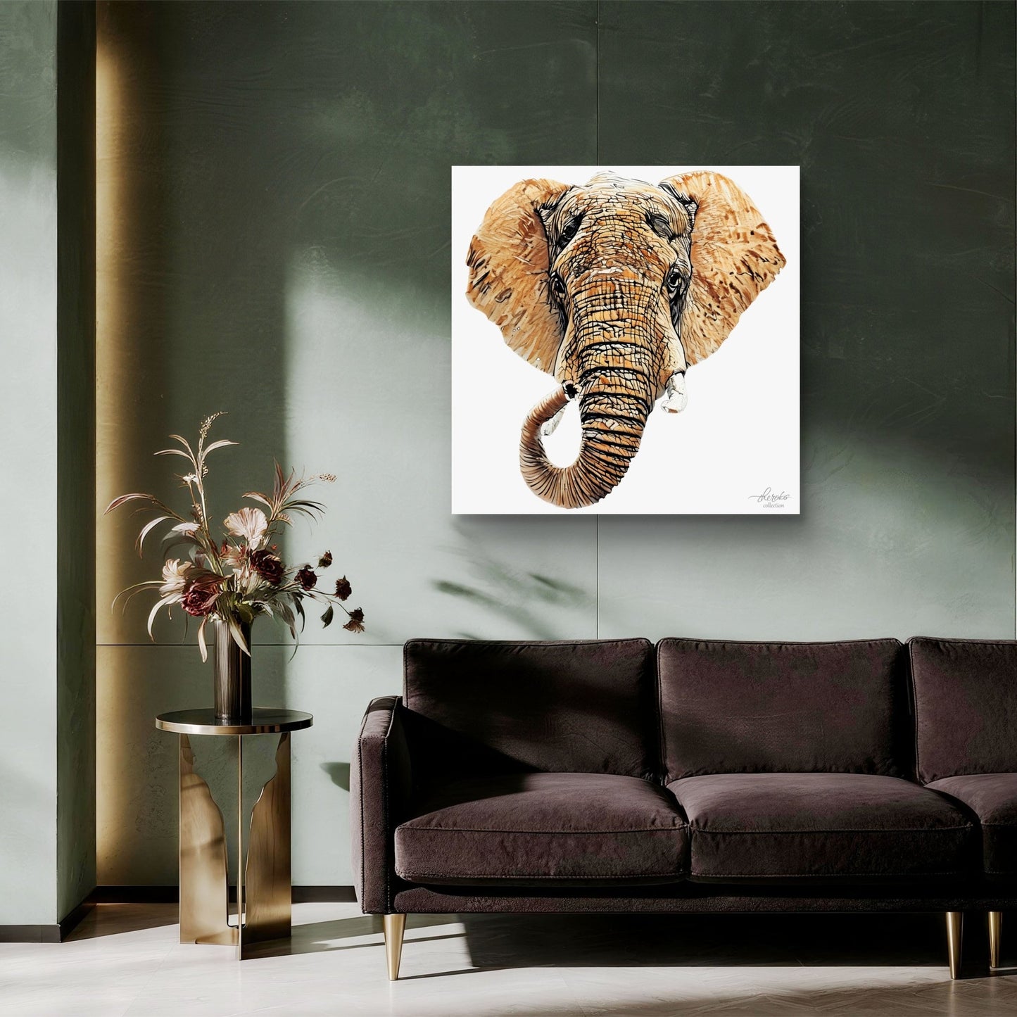 Elephant Satin Stretched Canvas Print III - HD Printing