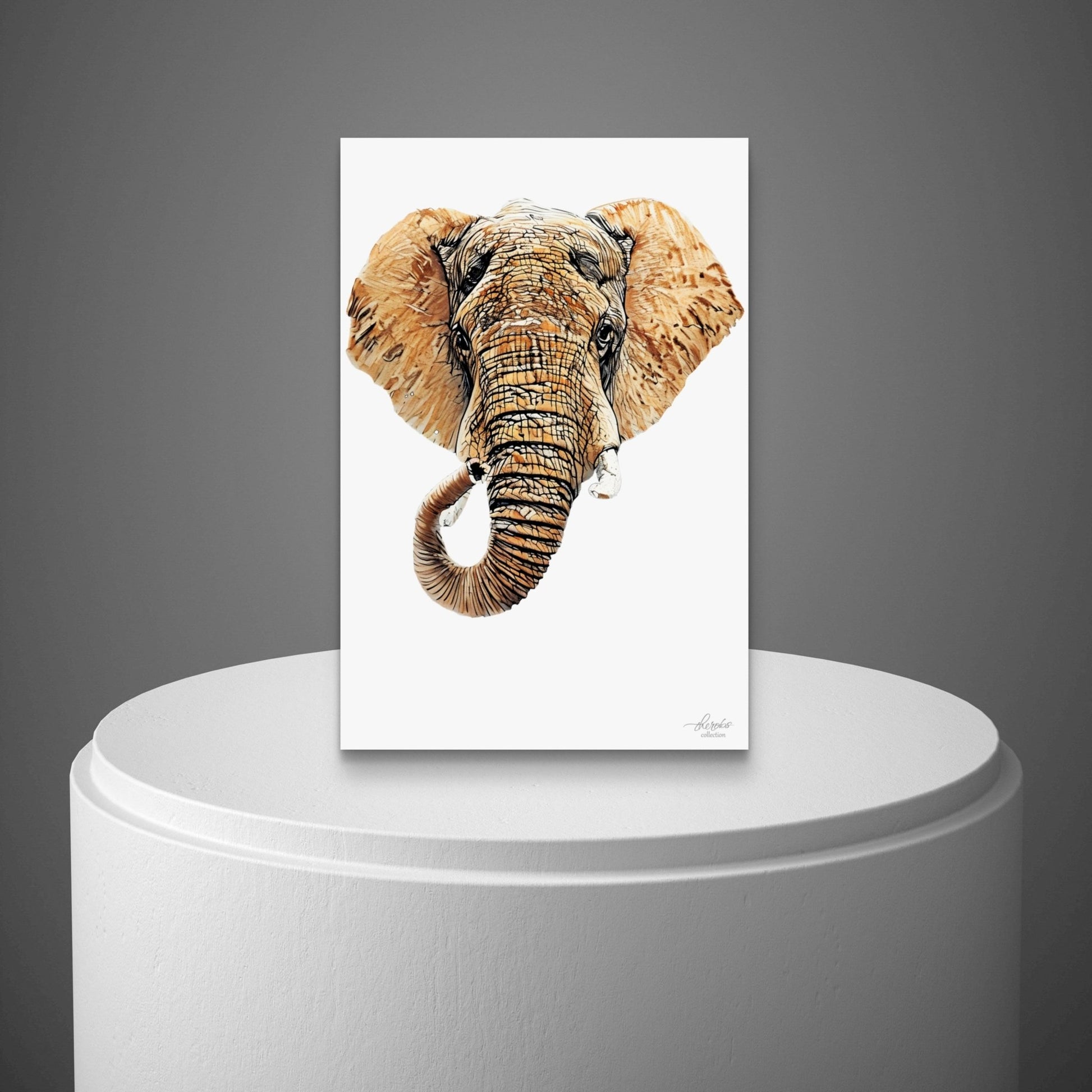 Elephant Satin Stretched Canvas Print III - HD Printing
