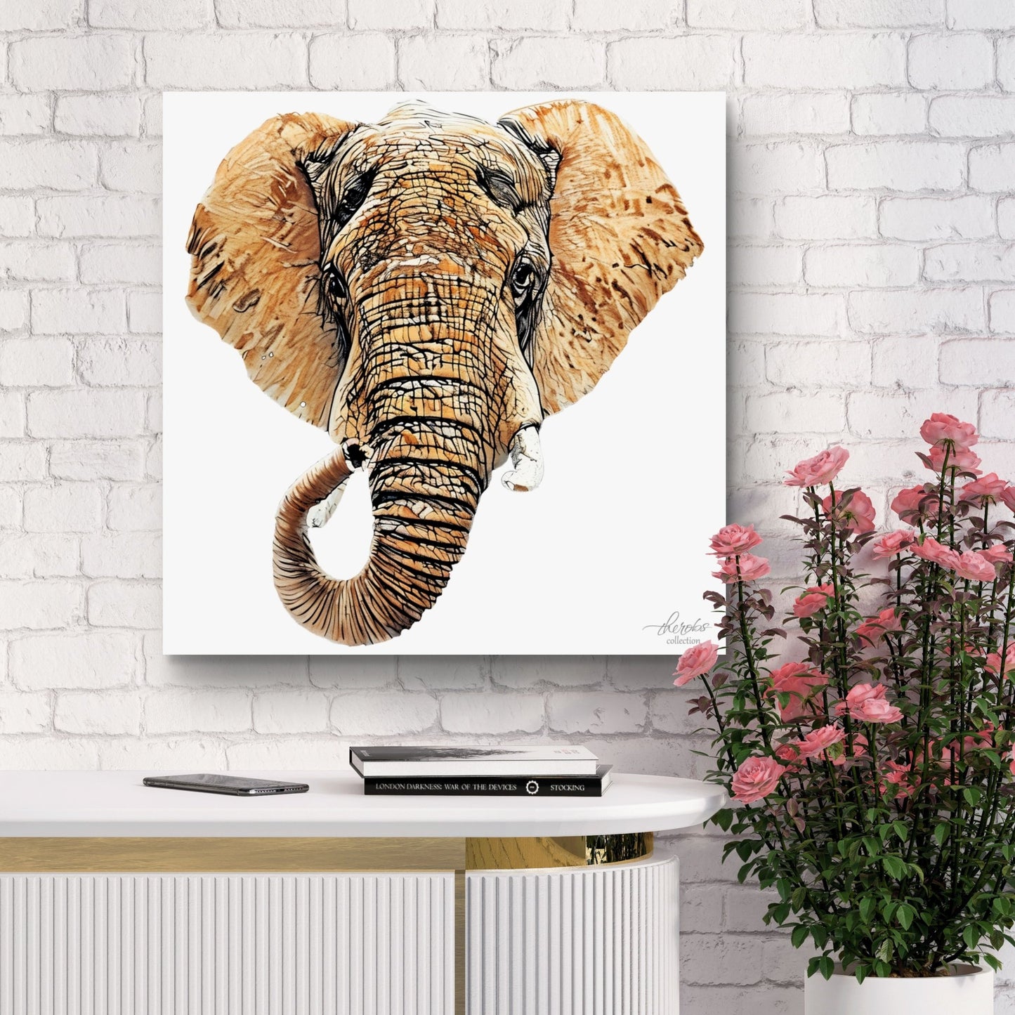 Elephant Satin Stretched Canvas Print III - HD Printing