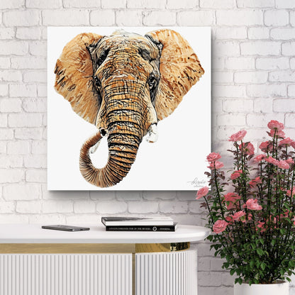 Elephant Satin Stretched Canvas Print III - HD Printing