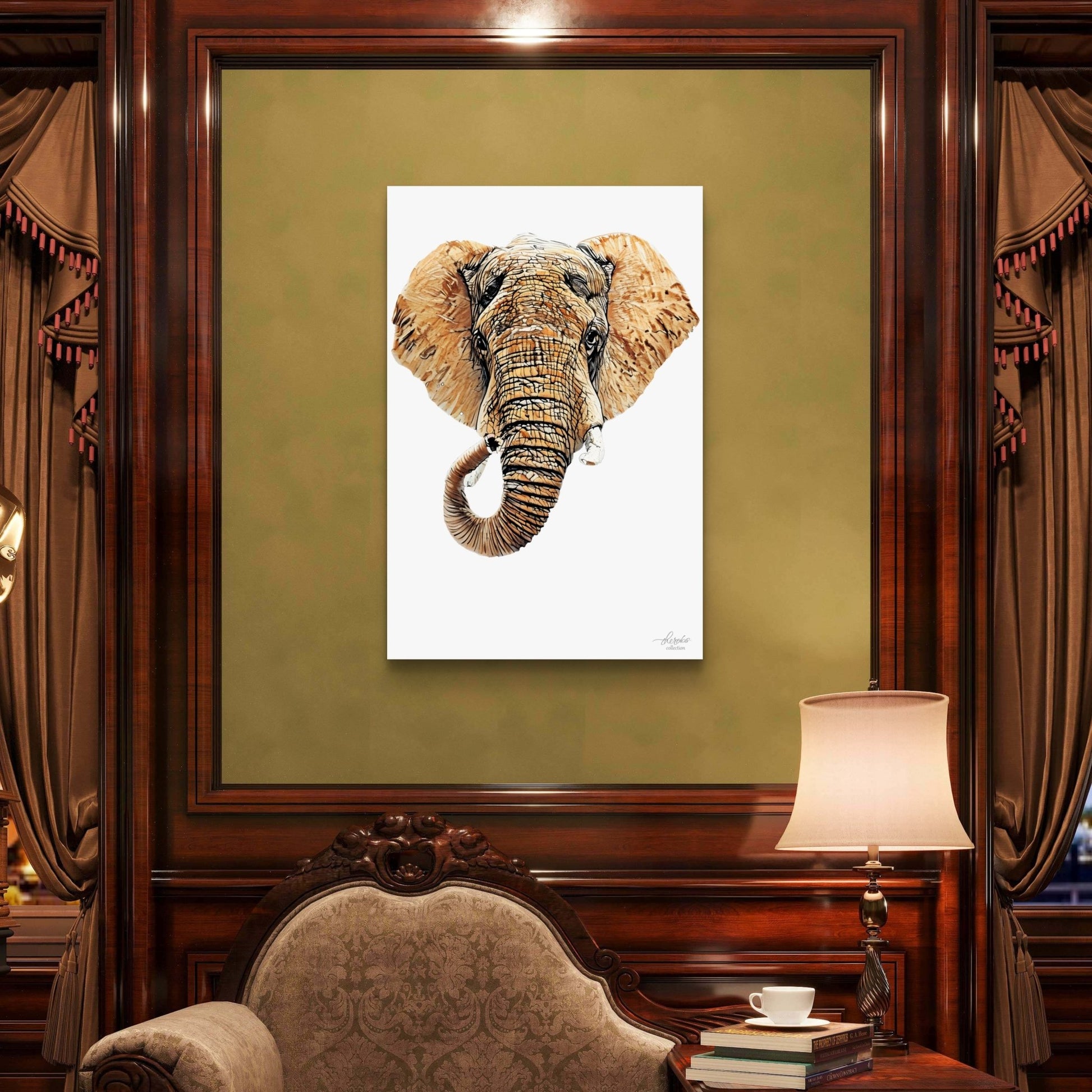Elephant Satin Stretched Canvas Print III - HD Printing