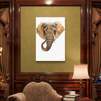 Elephant Satin Stretched Canvas Print III - HD Printing
