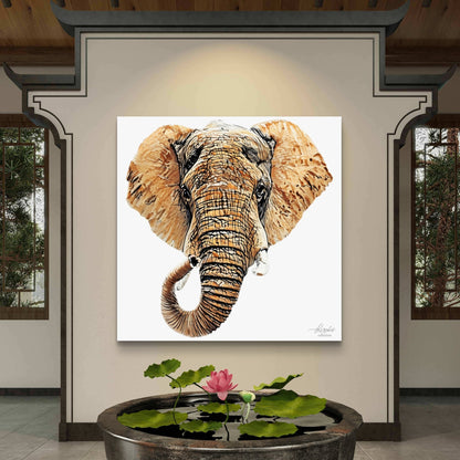 Elephant Satin Stretched Canvas Print III - HD Printing