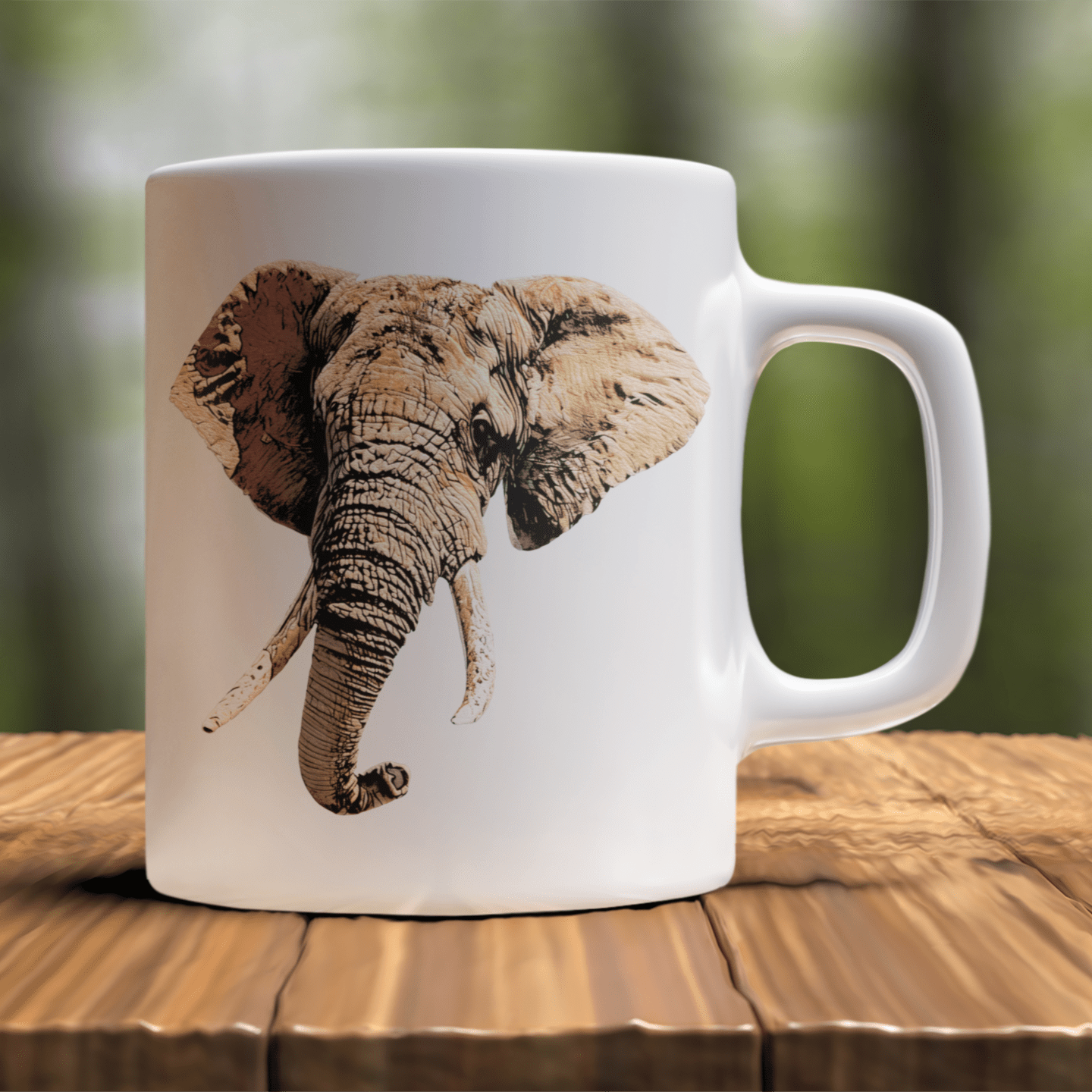 Elephant White Ceramic 11oz Mug - HD Printing