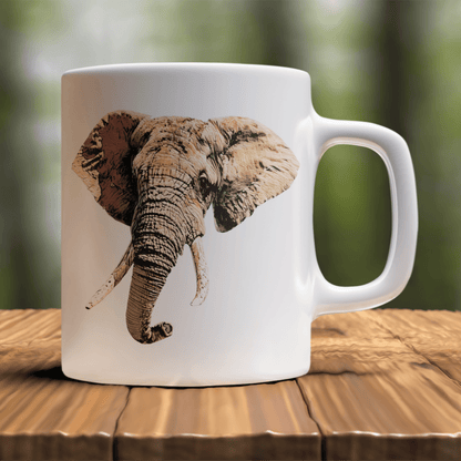 Elephant White Ceramic 11oz Mug - HD Printing