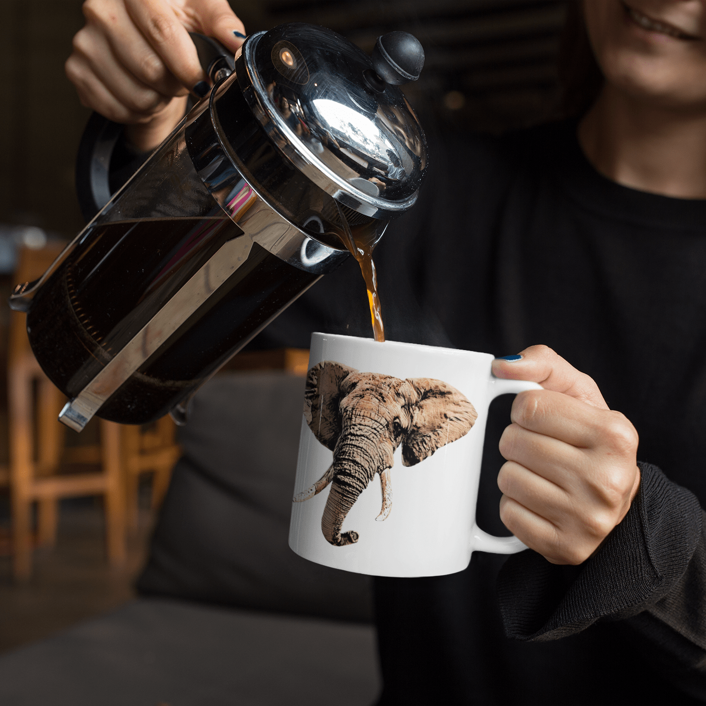 Elephant White Ceramic 11oz Mug - HD Printing