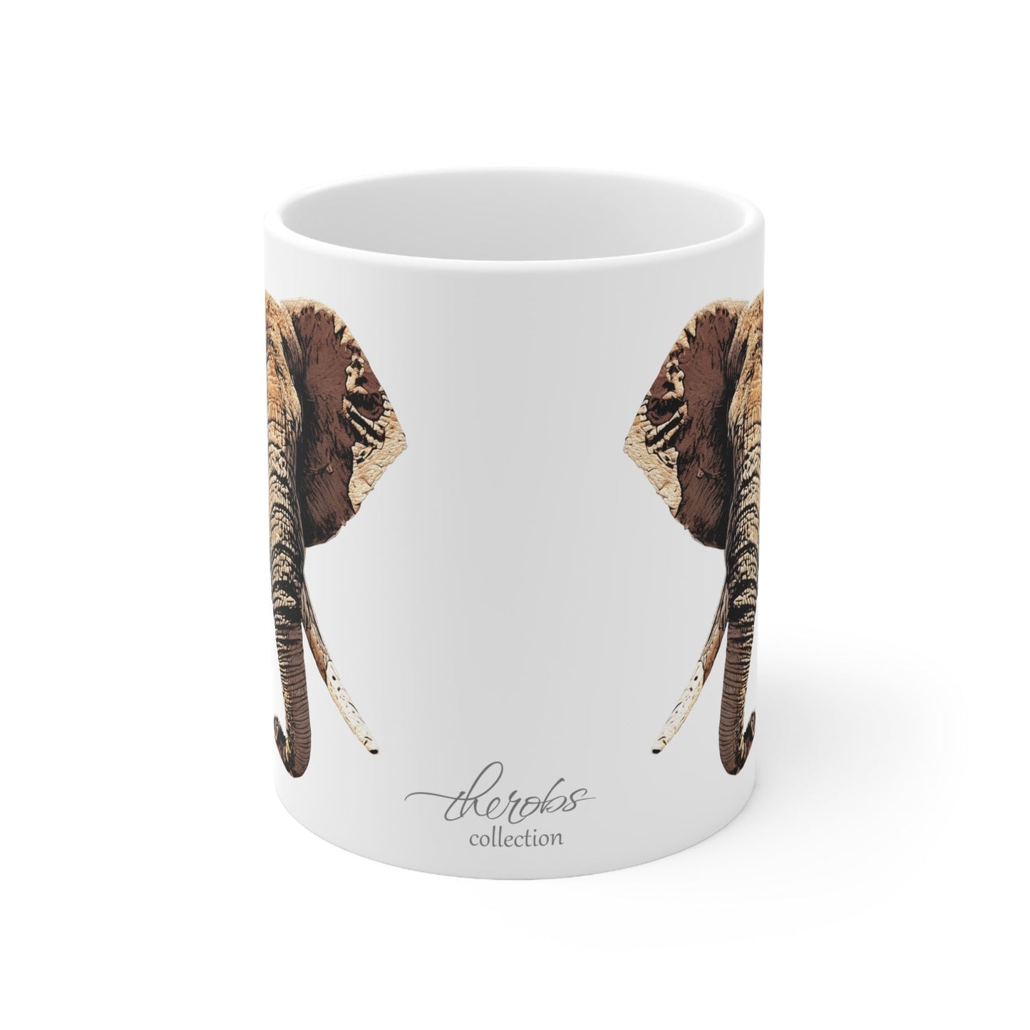 Elephant White Ceramic 11oz Mug - HD Printing