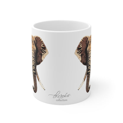 Elephant White Ceramic 11oz Mug - HD Printing