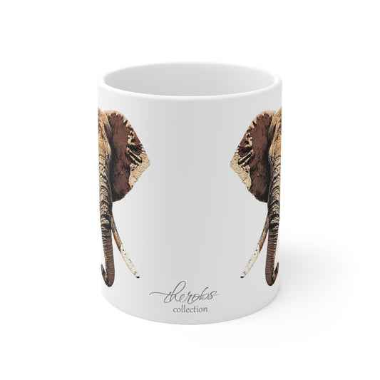 Elephant White Ceramic 11oz Mug - HD Printing