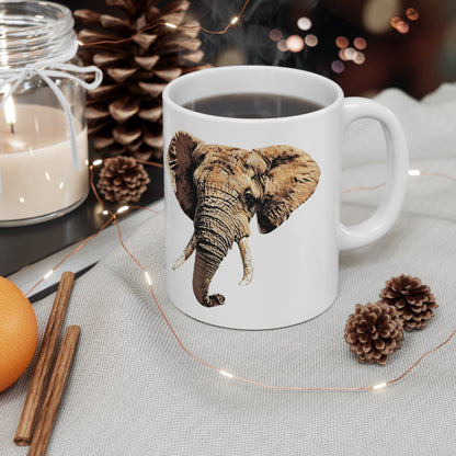 Elephant White Ceramic 11oz Mug - HD Printing